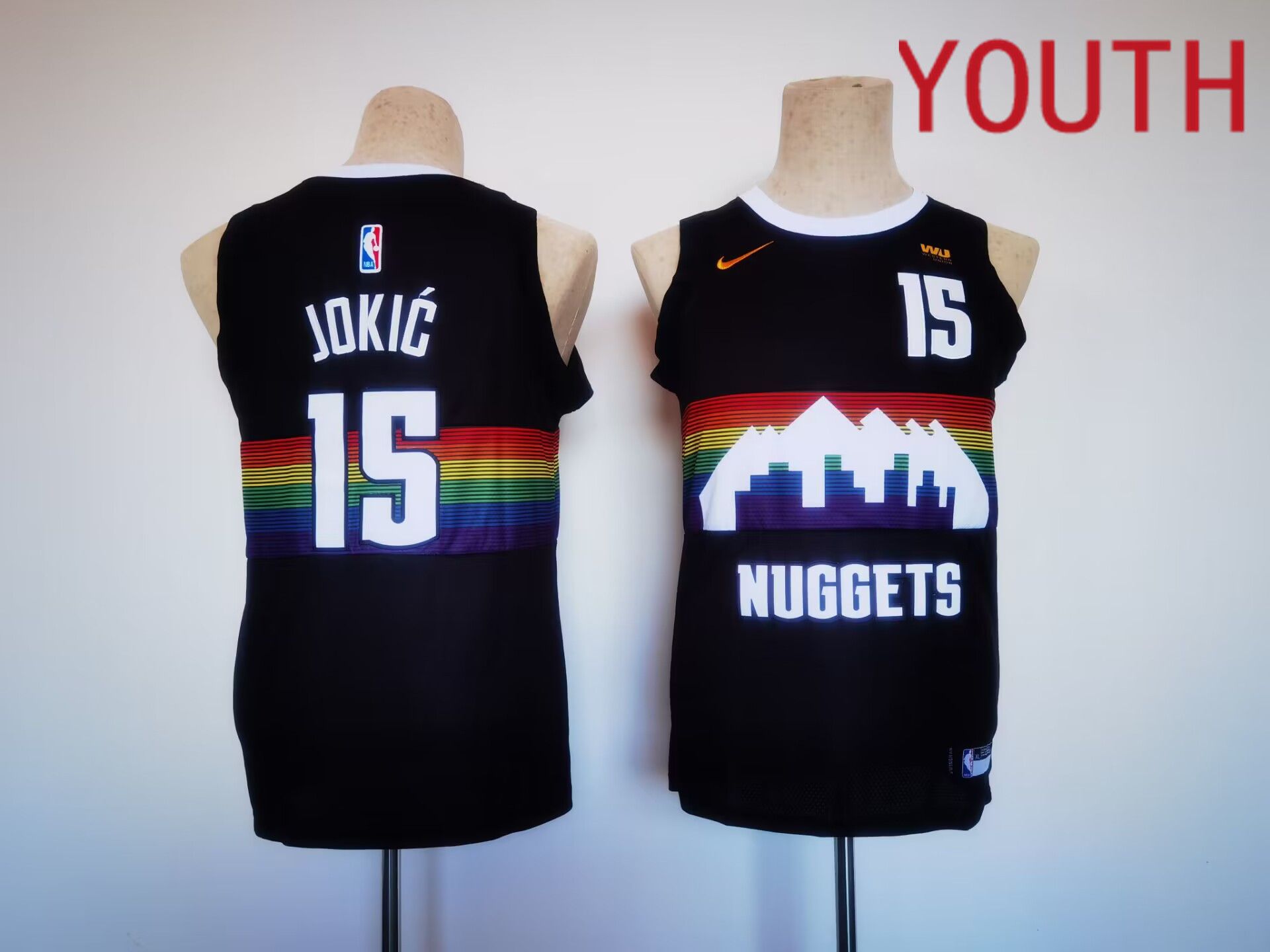 Youth Denver Nuggets #15 Jokic Nike Green City Edition Swingman NBA Jersey->toronto raptors->NBA Jersey